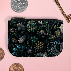 Pattern Flowers Plants Leaves Mini Coin Purse