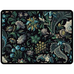 Pattern Flowers Plants Leaves Fleece Blanket (large)