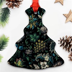 Pattern Flowers Plants Leaves Christmas Tree Ornament (two Sides)