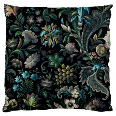 Pattern Flowers Plants Leaves Large Cushion Case (one Side)