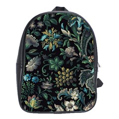 Pattern Flowers Plants Leaves School Bag (xl)