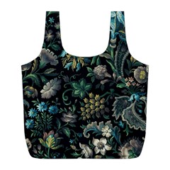 Pattern Flowers Plants Leaves Full Print Recycle Bag (l) by Posterlux