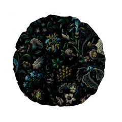 Pattern Flowers Plants Leaves Standard 15  Premium Flano Round Cushions