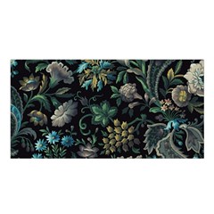 Pattern Flowers Plants Leaves Satin Shawl 45  X 80 