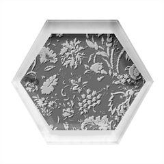 Pattern Flowers Plants Leaves Hexagon Wood Jewelry Box