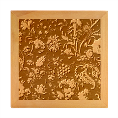 Pattern Flowers Plants Leaves Wood Photo Frame Cube