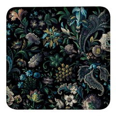 Pattern Flowers Plants Leaves Square Glass Fridge Magnet (4 Pack)