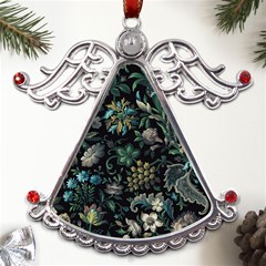 Pattern Flowers Plants Leaves Metal Angel With Crystal Ornament by Posterlux