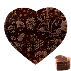 Pattern Flowers Plants Leaves Heart Wood Jewelry Box by Posterlux