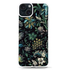 Pattern Flowers Plants Leaves Iphone 15 Tpu Uv Print Case by Posterlux