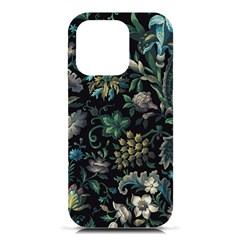 Pattern Flowers Plants Leaves Iphone 16 Pro Black Uv Print Pc Hardshell Case