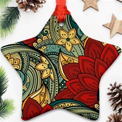 Pattern Shape Colorful Flower Leaves Ornament (star)