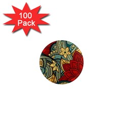 Pattern Shape Colorful Flower Leaves 1  Mini Magnets (100 Pack) 