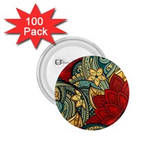 Pattern Shape Colorful Flower Leaves 1 75  Buttons (100 Pack) 