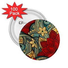 Pattern Shape Colorful Flower Leaves 2 25  Buttons (100 Pack) 