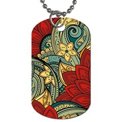 Pattern Shape Colorful Flower Leaves Dog Tag (one Side)