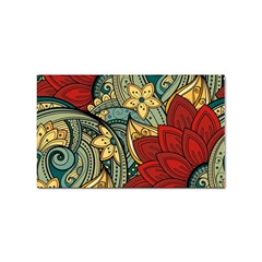 Pattern Shape Colorful Flower Leaves Sticker Rectangular (10 Pack)