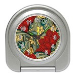 Pattern Shape Colorful Flower Leaves Travel Alarm Clock Front