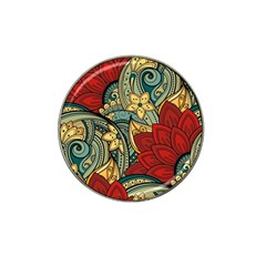 Pattern Shape Colorful Flower Leaves Hat Clip Ball Marker (4 Pack) by Posterlux