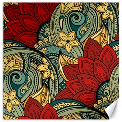 Pattern Shape Colorful Flower Leaves Canvas 16  X 16 