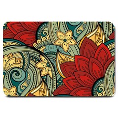 Pattern Shape Colorful Flower Leaves Large Doormat