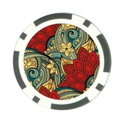 Pattern Shape Colorful Flower Leaves Poker Chip Card Guard by Posterlux