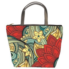 Pattern Shape Colorful Flower Leaves Bucket Bag