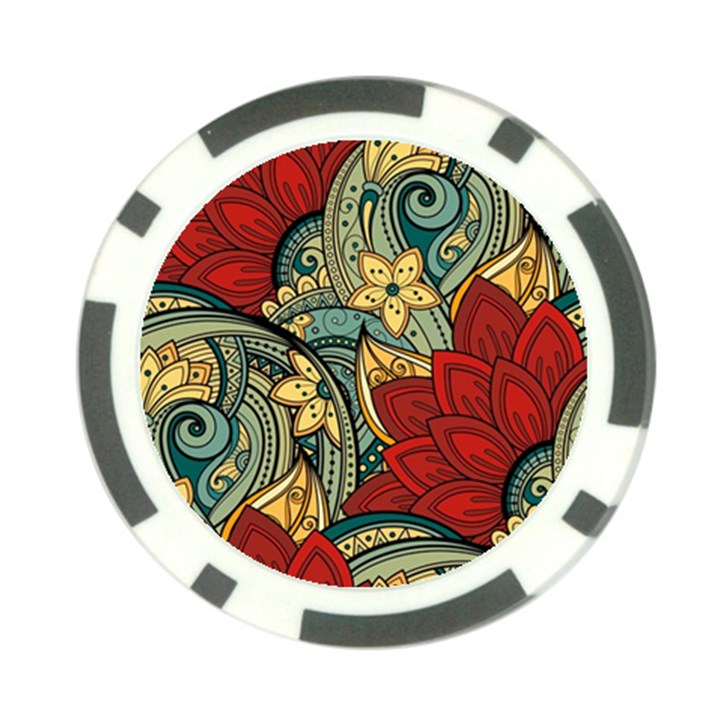 Pattern Shape Colorful Flower Leaves Poker Chip Card Guard (10 pack)