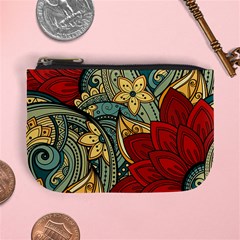 Pattern Shape Colorful Flower Leaves Mini Coin Purse