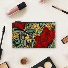 Pattern Shape Colorful Flower Leaves Cosmetic Bag (small)