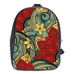 Pattern Shape Colorful Flower Leaves School Bag (Large) Front