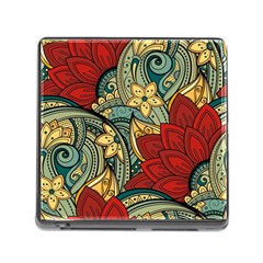 Pattern Shape Colorful Flower Leaves Memory Card Reader (square 5 Slot)