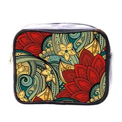 Pattern Shape Colorful Flower Leaves Mini Toiletries Bag (one Side)