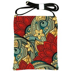 Pattern Shape Colorful Flower Leaves Shoulder Sling Bag