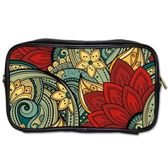 Pattern Shape Colorful Flower Leaves Toiletries Bag (two Sides)