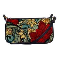 Pattern Shape Colorful Flower Leaves Shoulder Clutch Bag by Posterlux