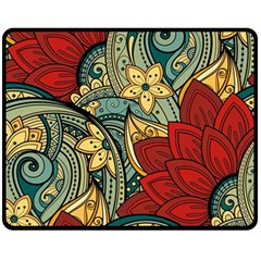 Pattern Shape Colorful Flower Leaves Fleece Blanket (medium)