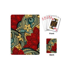 Pattern Shape Colorful Flower Leaves Playing Cards Single Design (mini)