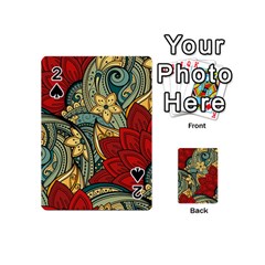 Pattern Shape Colorful Flower Leaves Playing Cards 54 Designs (mini)