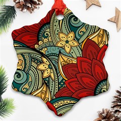 Pattern Shape Colorful Flower Leaves Ornament (snowflake) by Posterlux