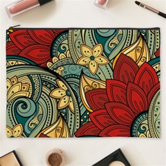 Pattern Shape Colorful Flower Leaves Cosmetic Bag (xxxl)