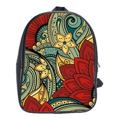 Pattern Shape Colorful Flower Leaves School Bag (xl)