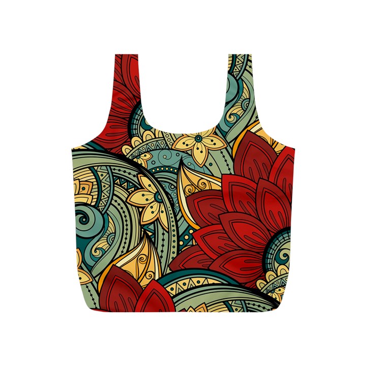 Pattern Shape Colorful Flower Leaves Full Print Recycle Bag (S)