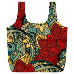 Pattern Shape Colorful Flower Leaves Full Print Recycle Bag (xl)