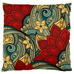 Pattern Shape Colorful Flower Leaves Standard Premium Plush Fleece Cushion Case (two Sides)