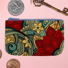 Pattern Shape Colorful Flower Leaves Large Coin Purse