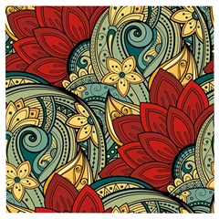 Pattern Shape Colorful Flower Leaves Wooden Puzzle Square