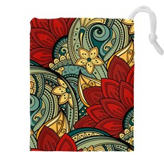 Pattern Shape Colorful Flower Leaves Drawstring Pouch (5xl)