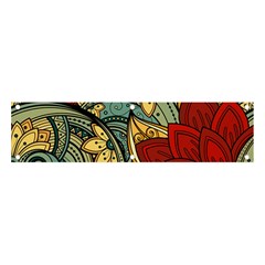 Pattern Shape Colorful Flower Leaves Banner And Sign 4  X 1 