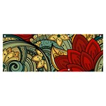 Pattern Shape Colorful Flower Leaves Banner and Sign 8  x 3  Front